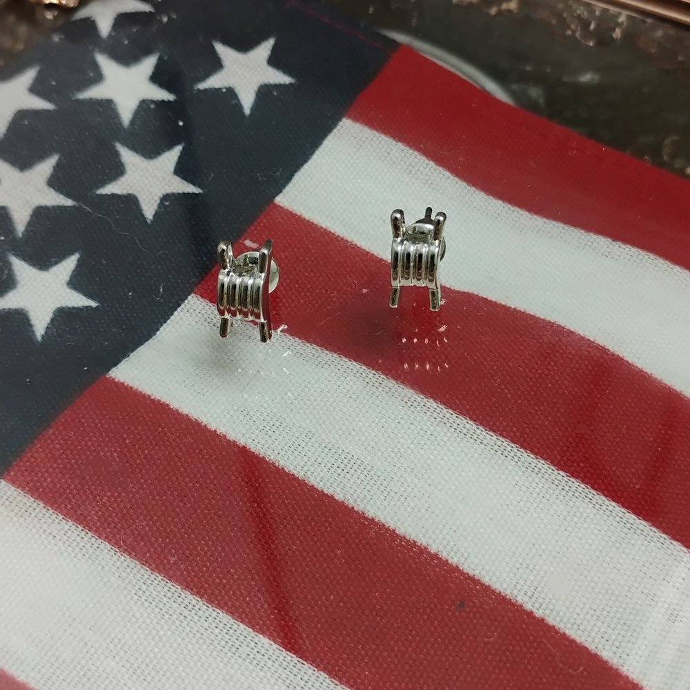 Silver Coil Stud Earrings